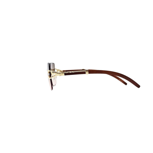 OLIVE/PINK/BROWN DESIGNER SUNGLASSES (J7418)