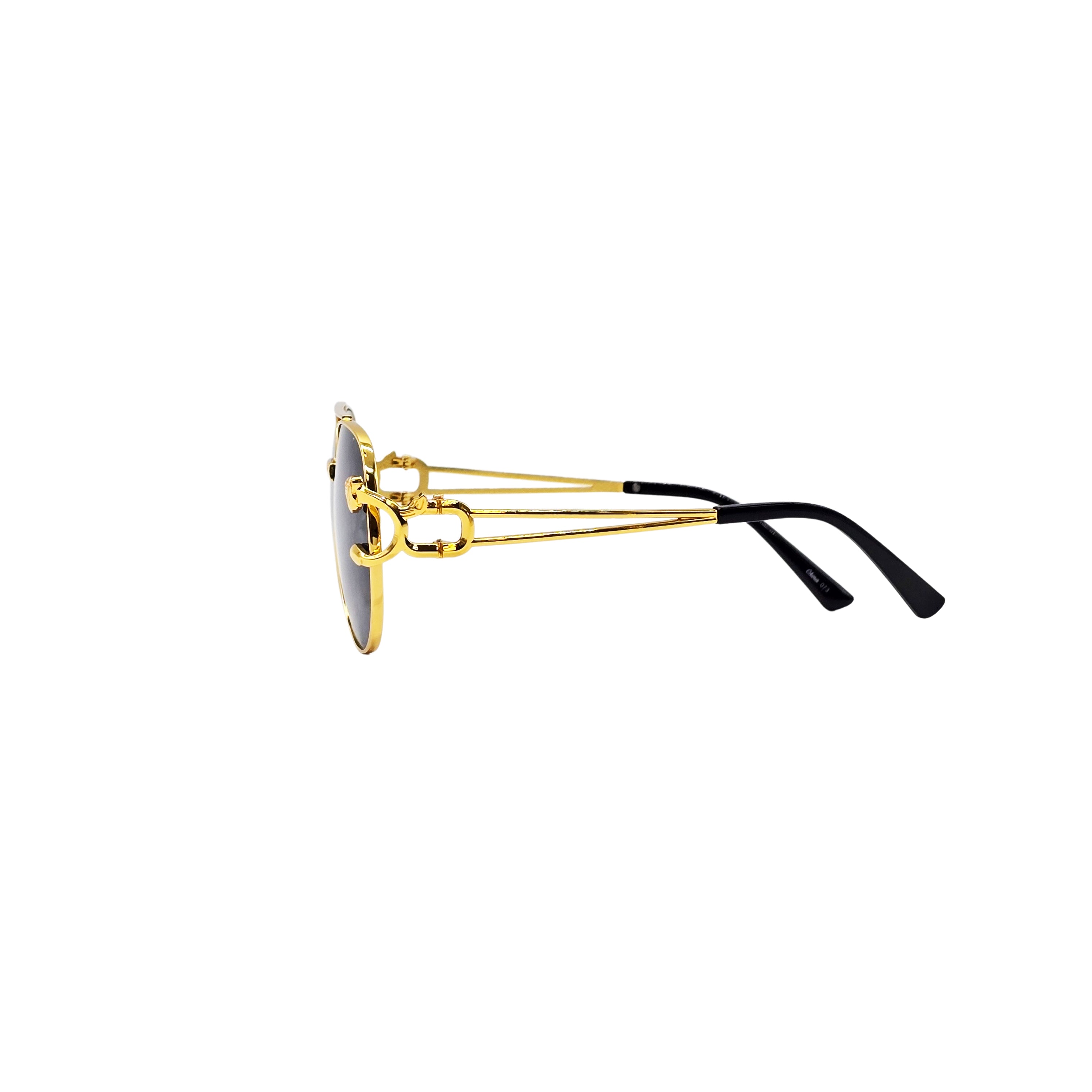 BLACK/GOLD DESIGNER SUNGLASSES (J7486P)