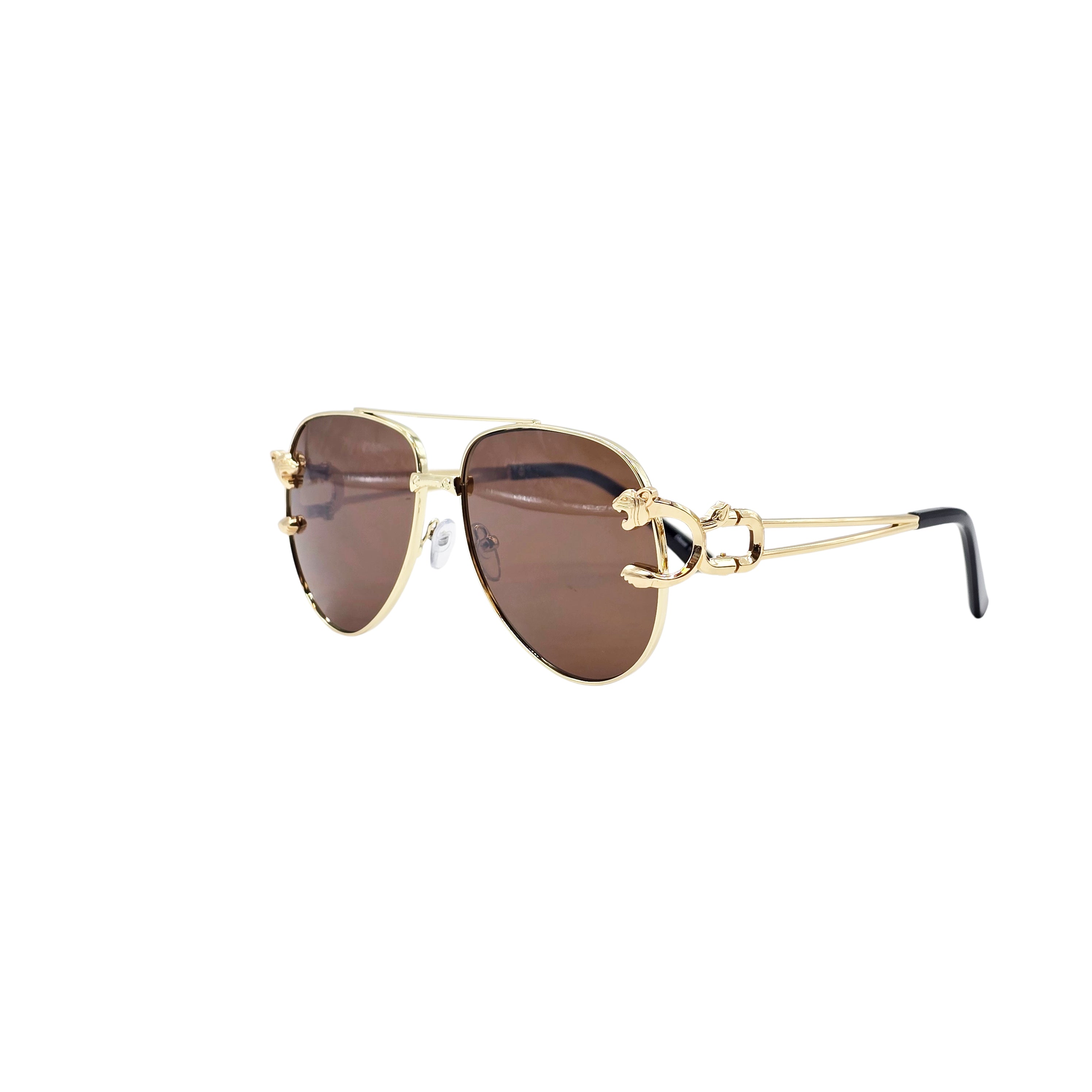 BROWN/ROSE GOLD DESIGNER SUNGLASSES (J7486P)