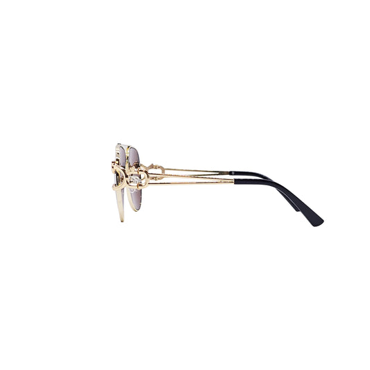 BROWN/ROSE GOLD DESIGNER SUNGLASSES (J7486P)