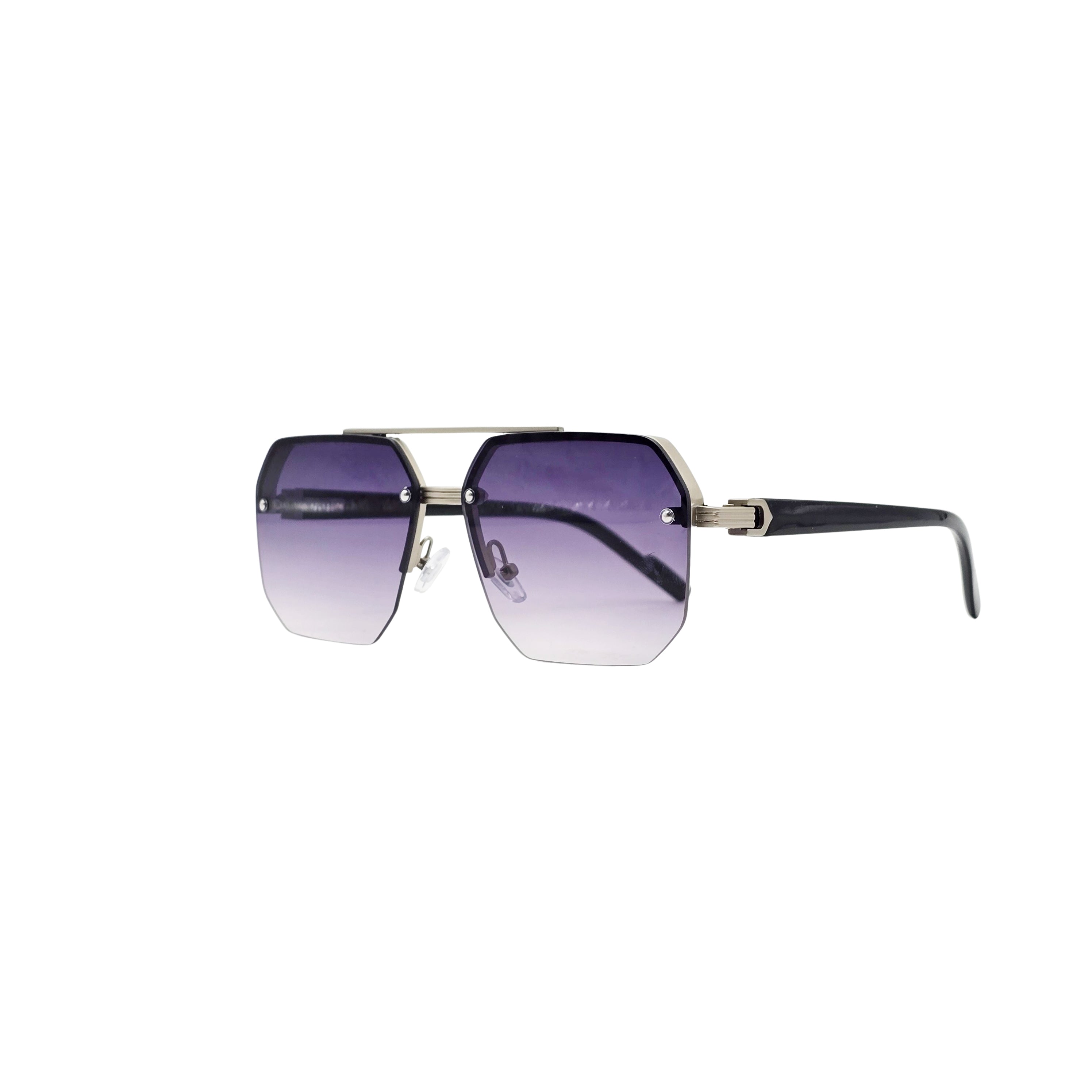 PURPLE/BLACK DESIGNER SUNGLASSES (J7593)