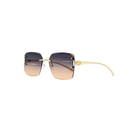 BLACK/ORANGE/GOLD DESIGNER SUNGLASSES (J7577)