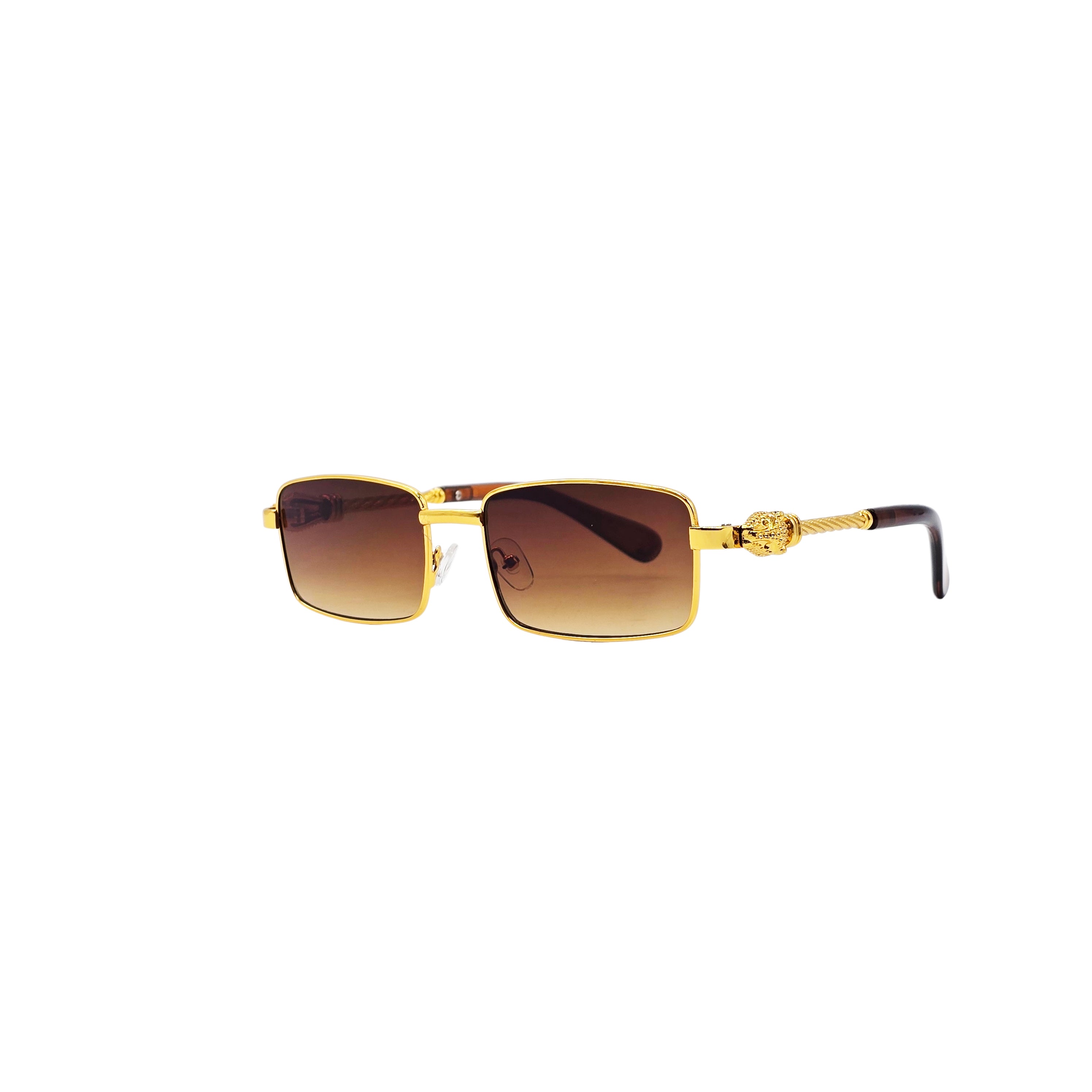 BROWN/YELLOW/GOLD DESIGNER SUNGLASSES (J7088)