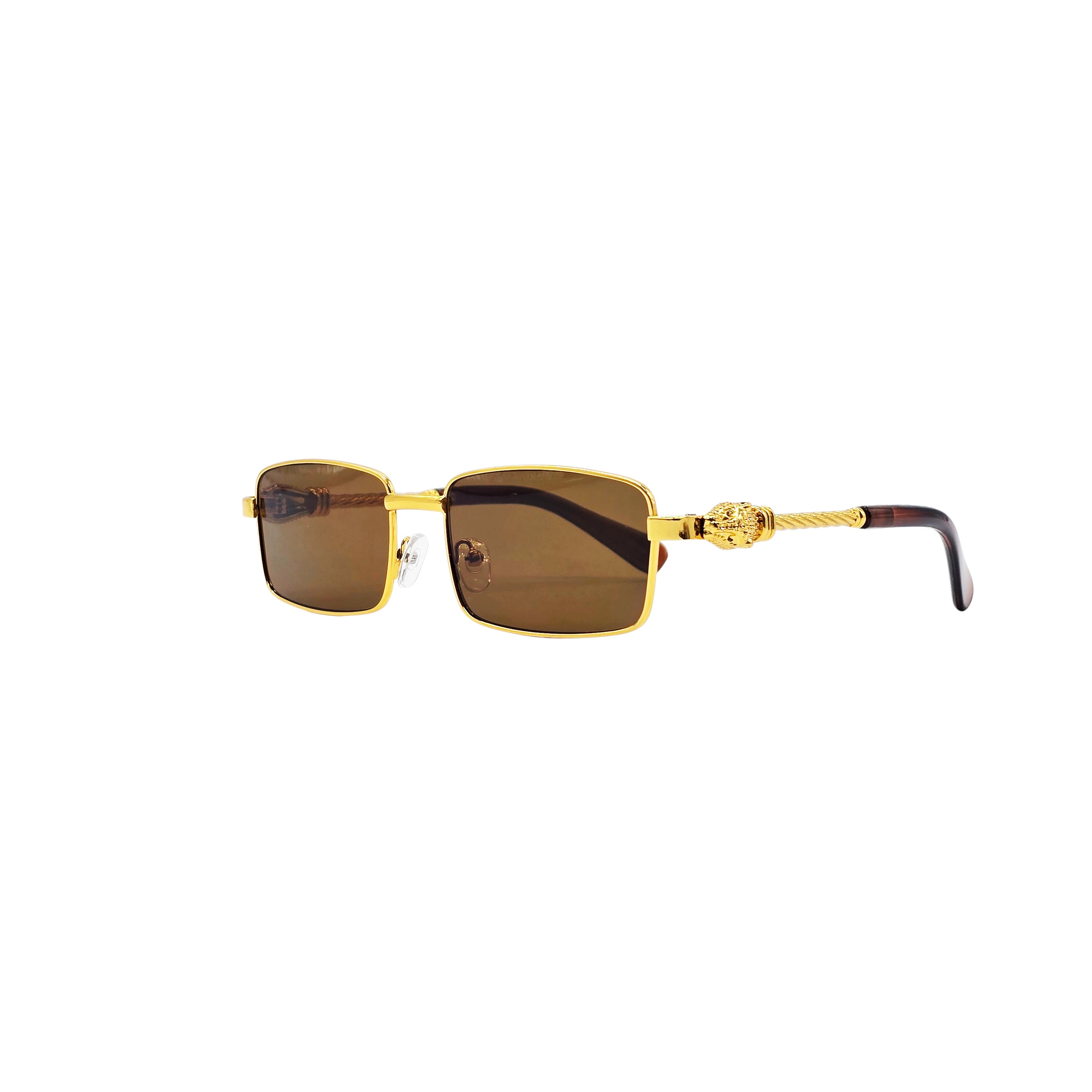 BROWN/GOLD DESIGNER SUNGLASSES (J7088)