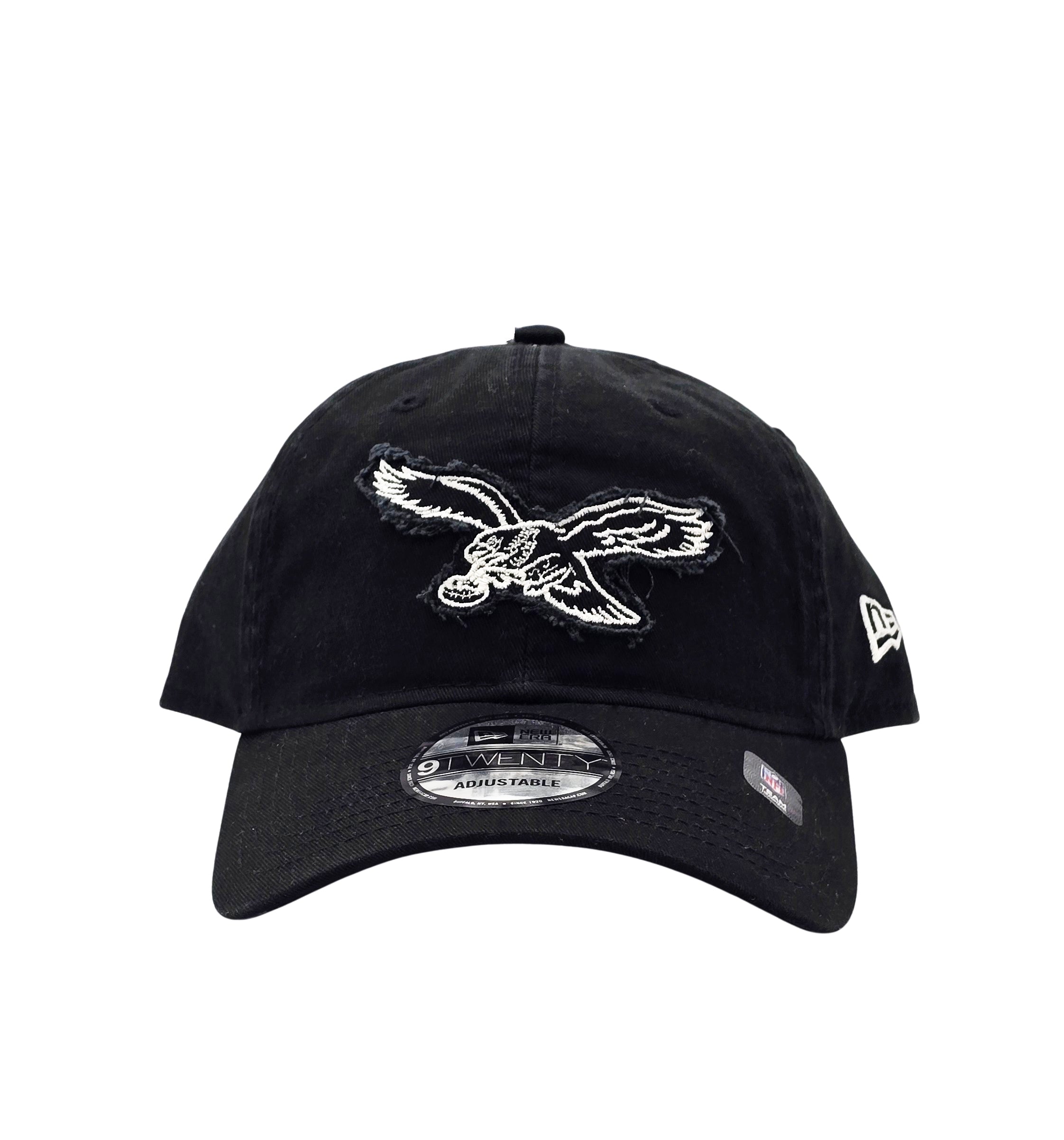 NEW ERA 9TWENTY NFL PHILADELPHIA EAGLES BLACK STRAPBACK CAP