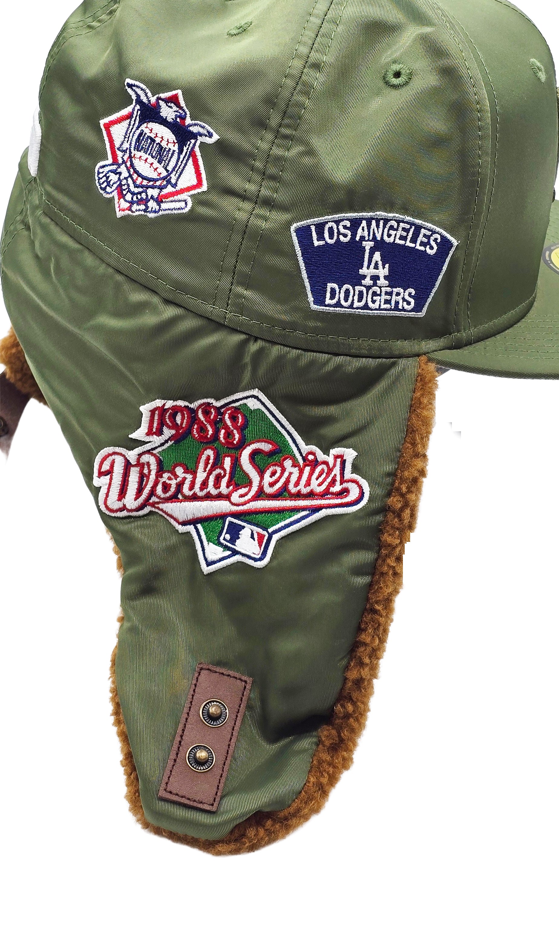 NEW ERA 59FIFTY MLB ALPHA INDUSTRIES X LOS ANGELES DODGERS DOG EAR OLIVE GREEN FITTED HAT