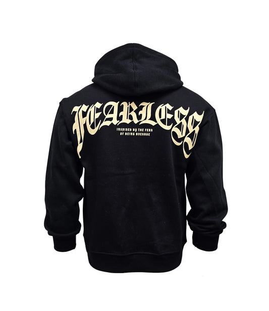PJ MARK BLEECKER & MERCER MEN'S RHINESTONE FEARLESS BLACK GRAPHIC HOODIE