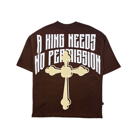 SWITCH MEN'S RHINESTONE BORN TO REIGN GRAPHIC T-SHIRT (BROWN)