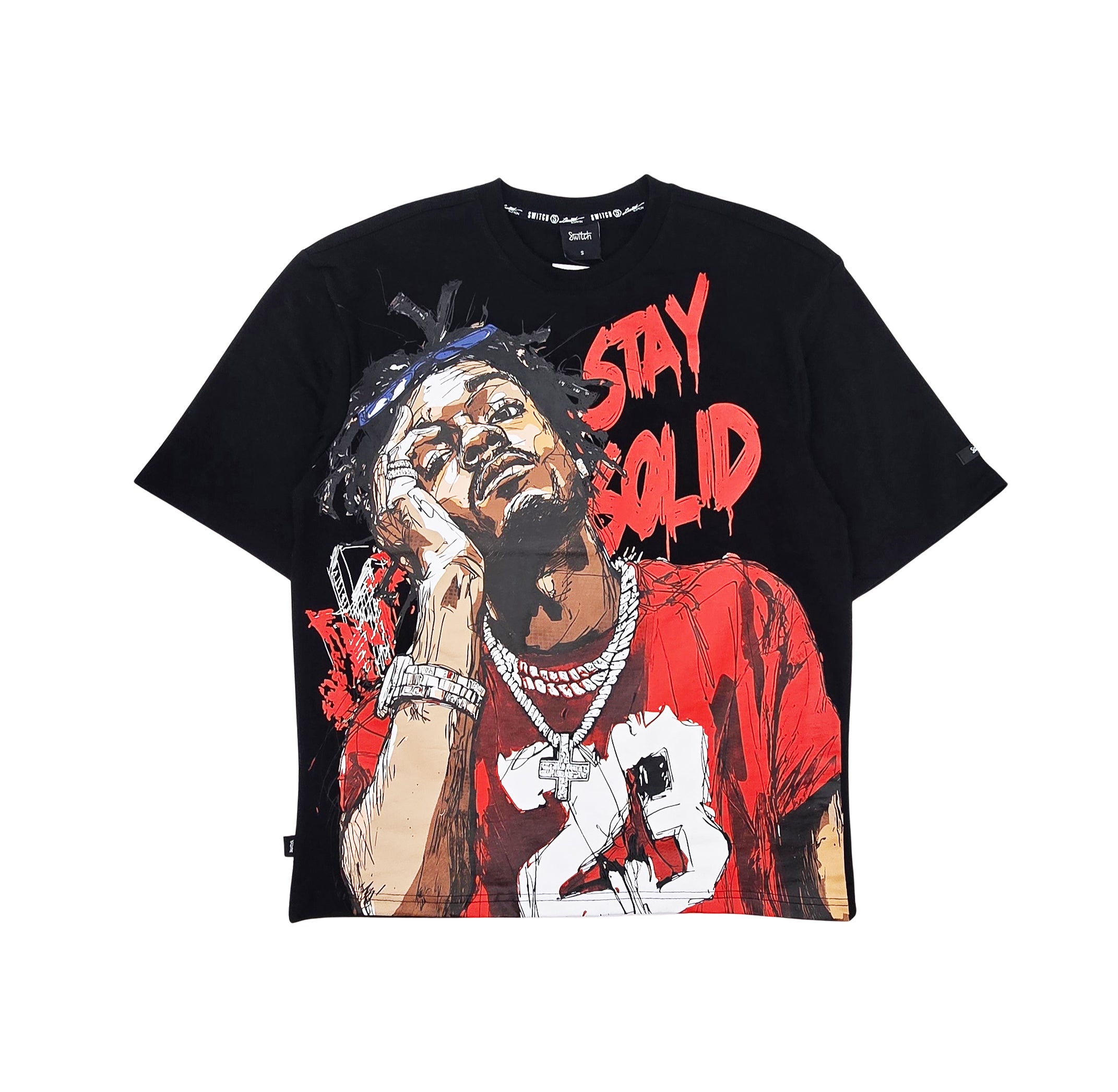 SWITCH MEN'S STAY SOLID GRAPHIC T-SHIRT (BLACK)