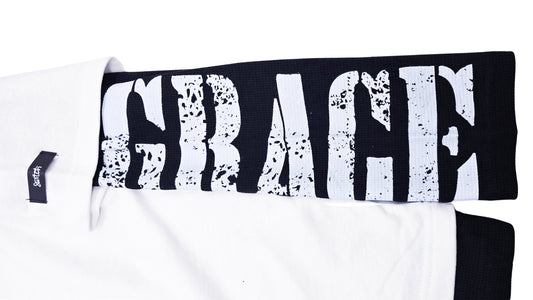 SWITCH MEN'S LONG SLEEVE RHINESTONE ENDLESS GRAPHIC T-SHIRT (WHITE)