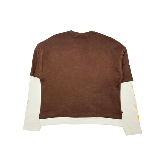 SWITCH MEN'S LONG SLEEVE DEATH HUNTER GRAPHIC T-SHIRT (BROWN)