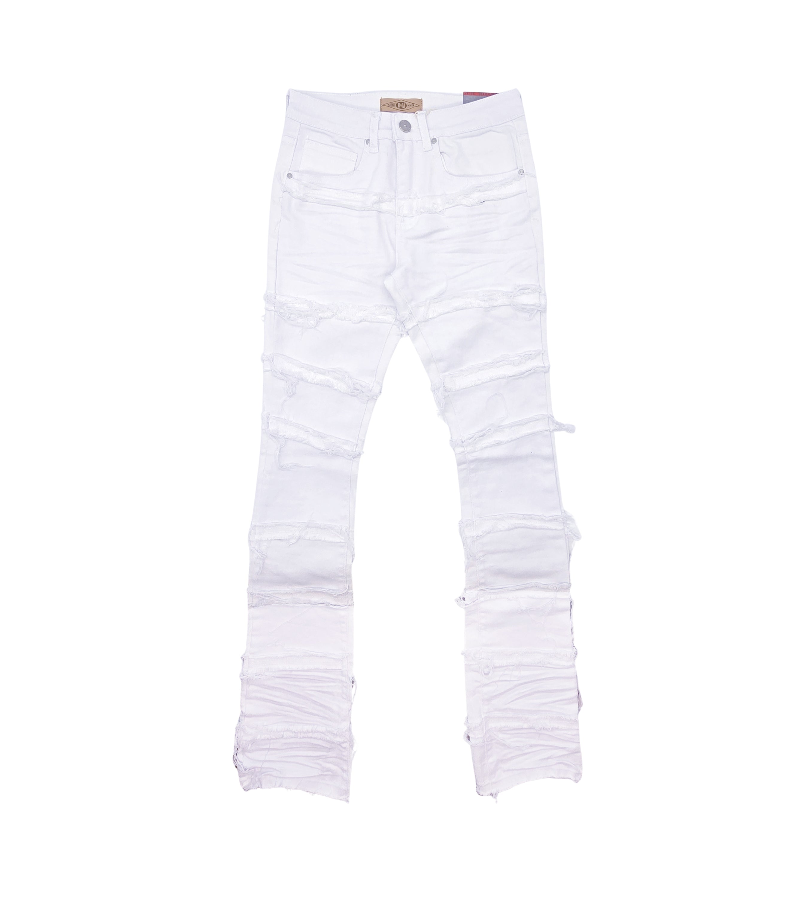 BLEECKER & MERCER MEN'S DENIM STACKED JEANS (WHITE)