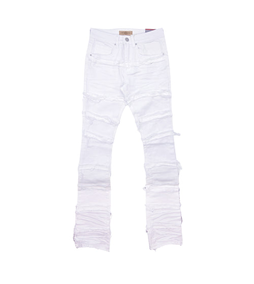 BLEECKER & MERCER MEN'S DENIM STACKED JEANS (WHITE)