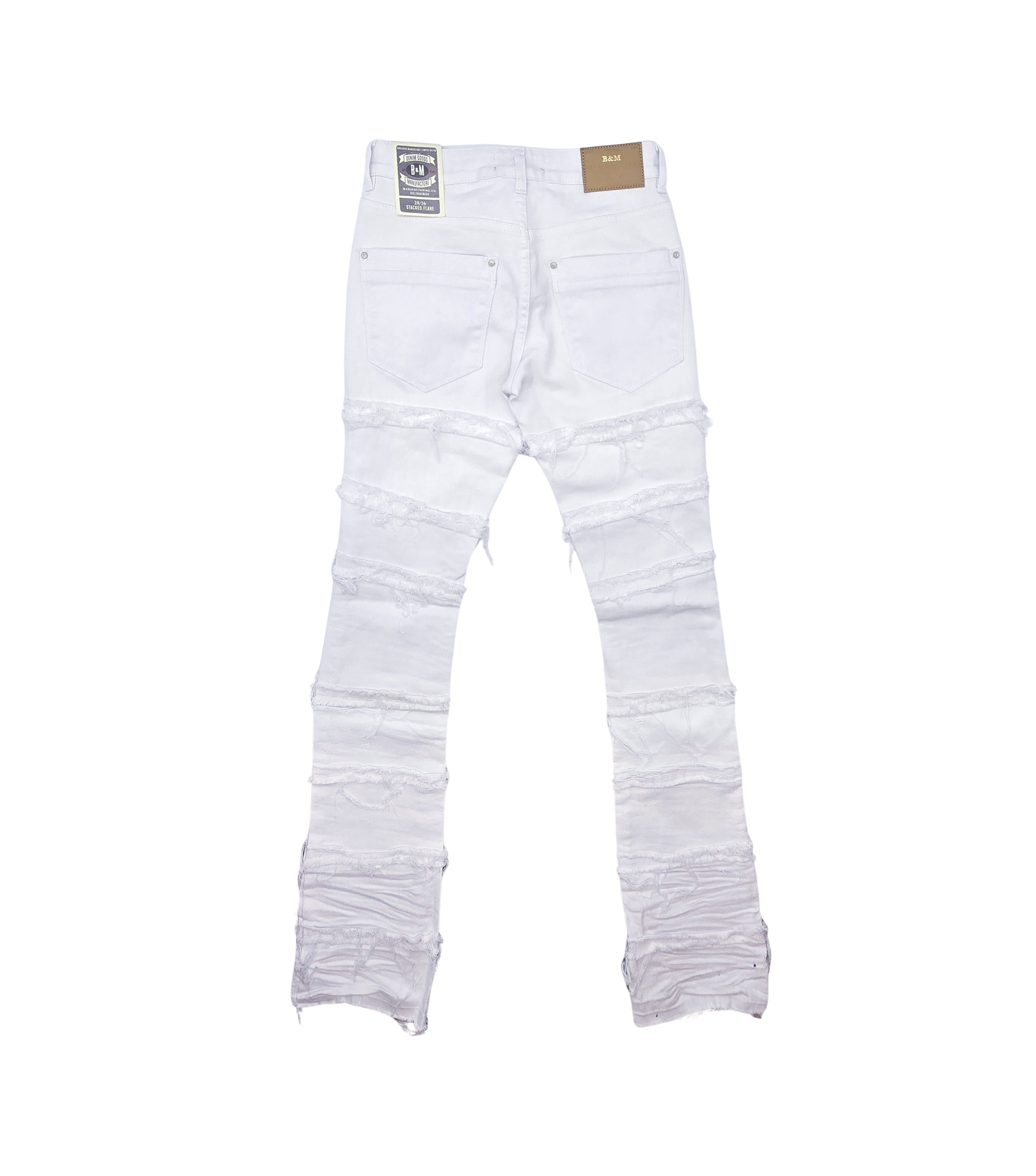 BLEECKER & MERCER MEN'S DENIM STACKED JEANS (WHITE)