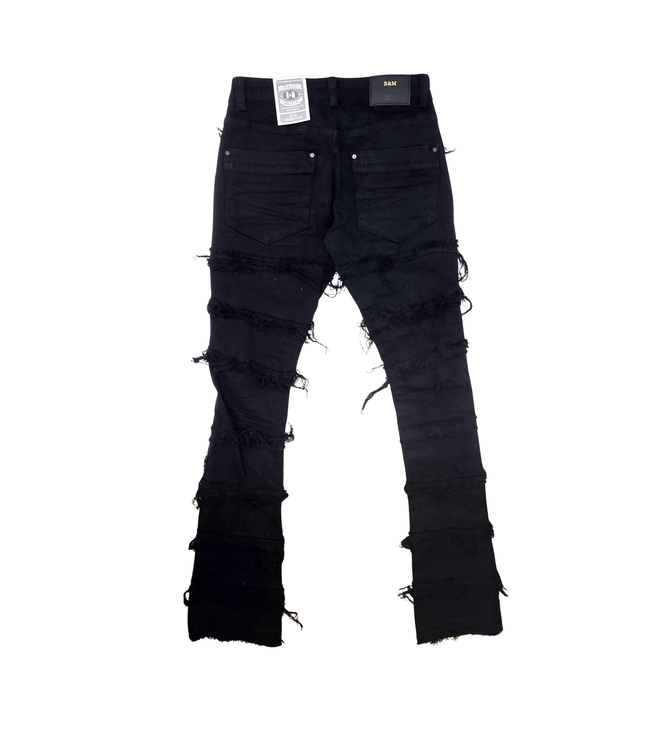 BLEECKER & MERCER MEN'S DENIM STACKED JEANS (JET BLACK)
