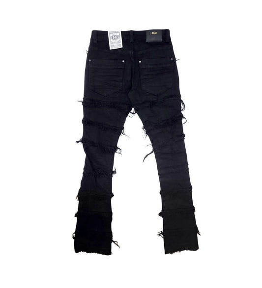 BLEECKER & MERCER MEN'S DENIM STACKED JEANS (JET BLACK)