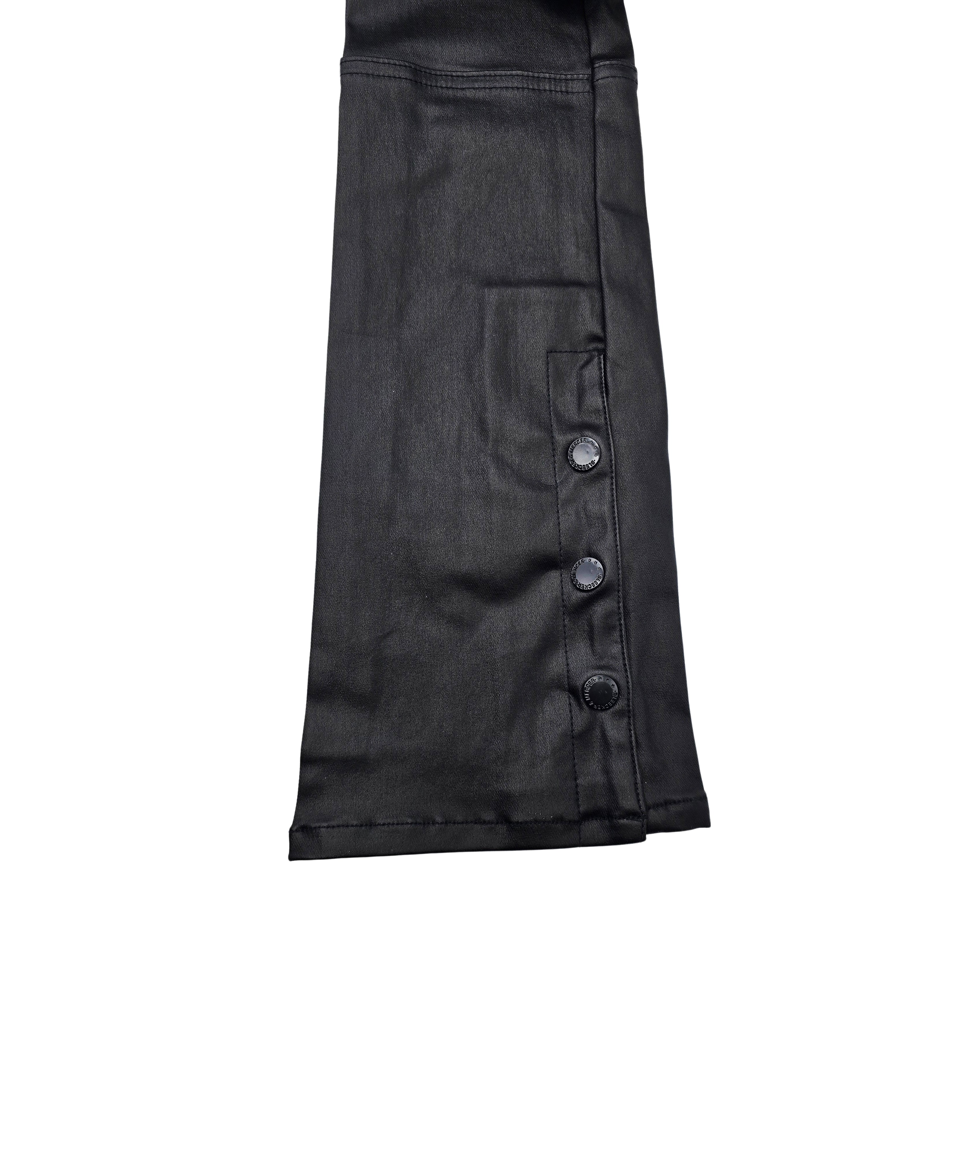 BLEECKER & MERCER MEN'S PREMIUM WAX COATED CARGO STACKED JEANS (BLACK)