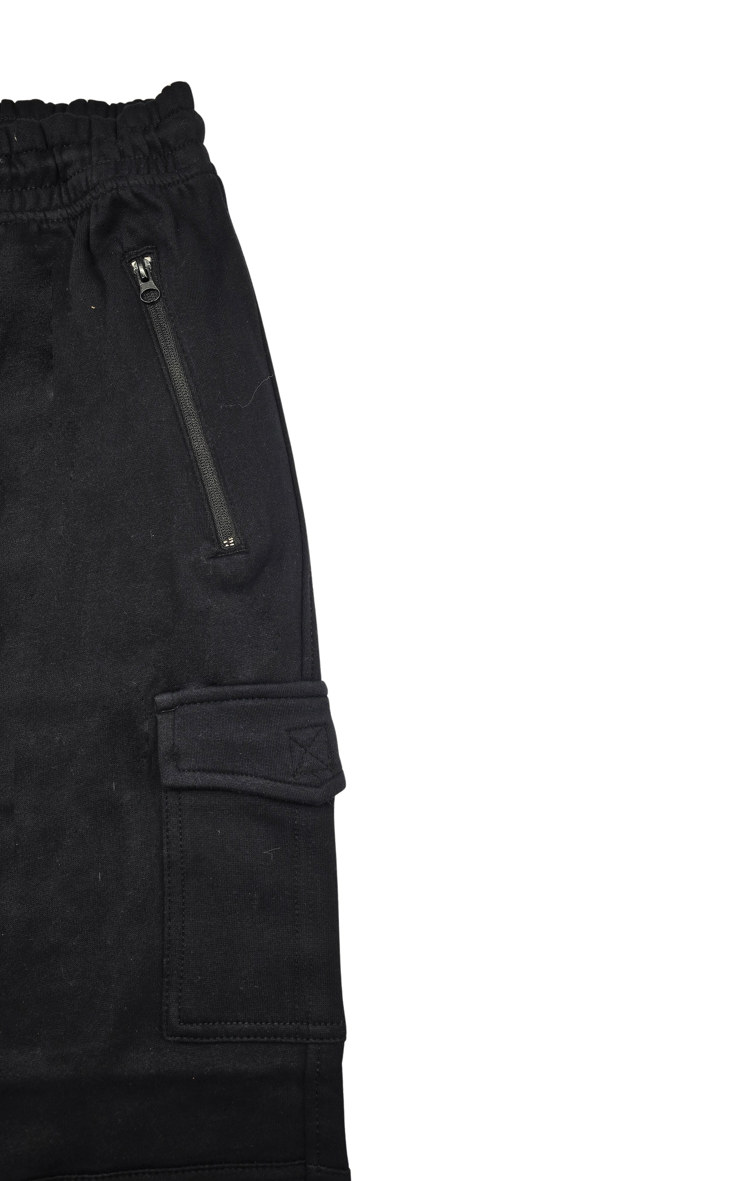 AGILE MEN'S CARGO FLEECE JOGGERS (BLACK)