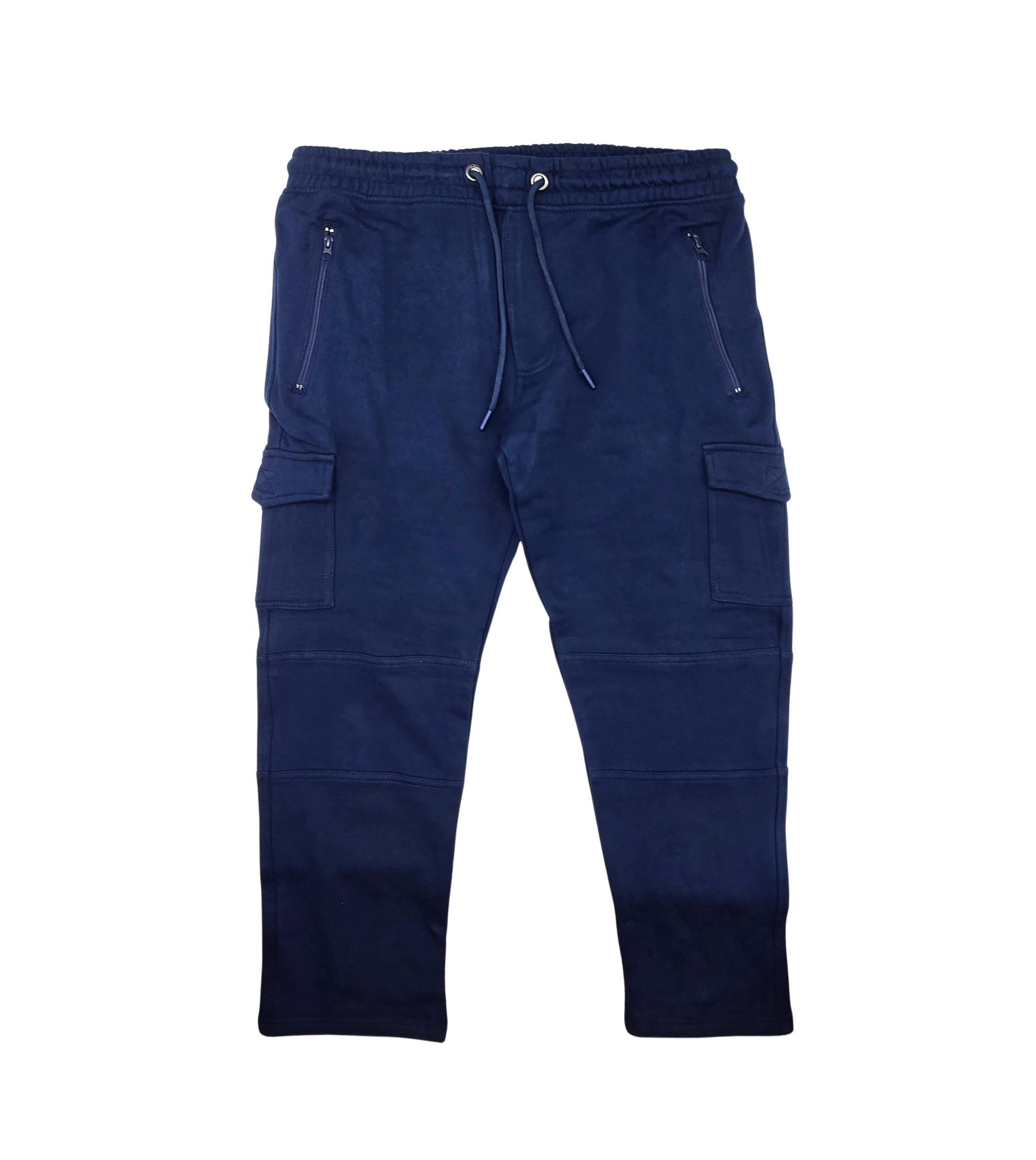 AGILE MEN'S CARGO FLEECE JOGGERS (NAVY BLUE)