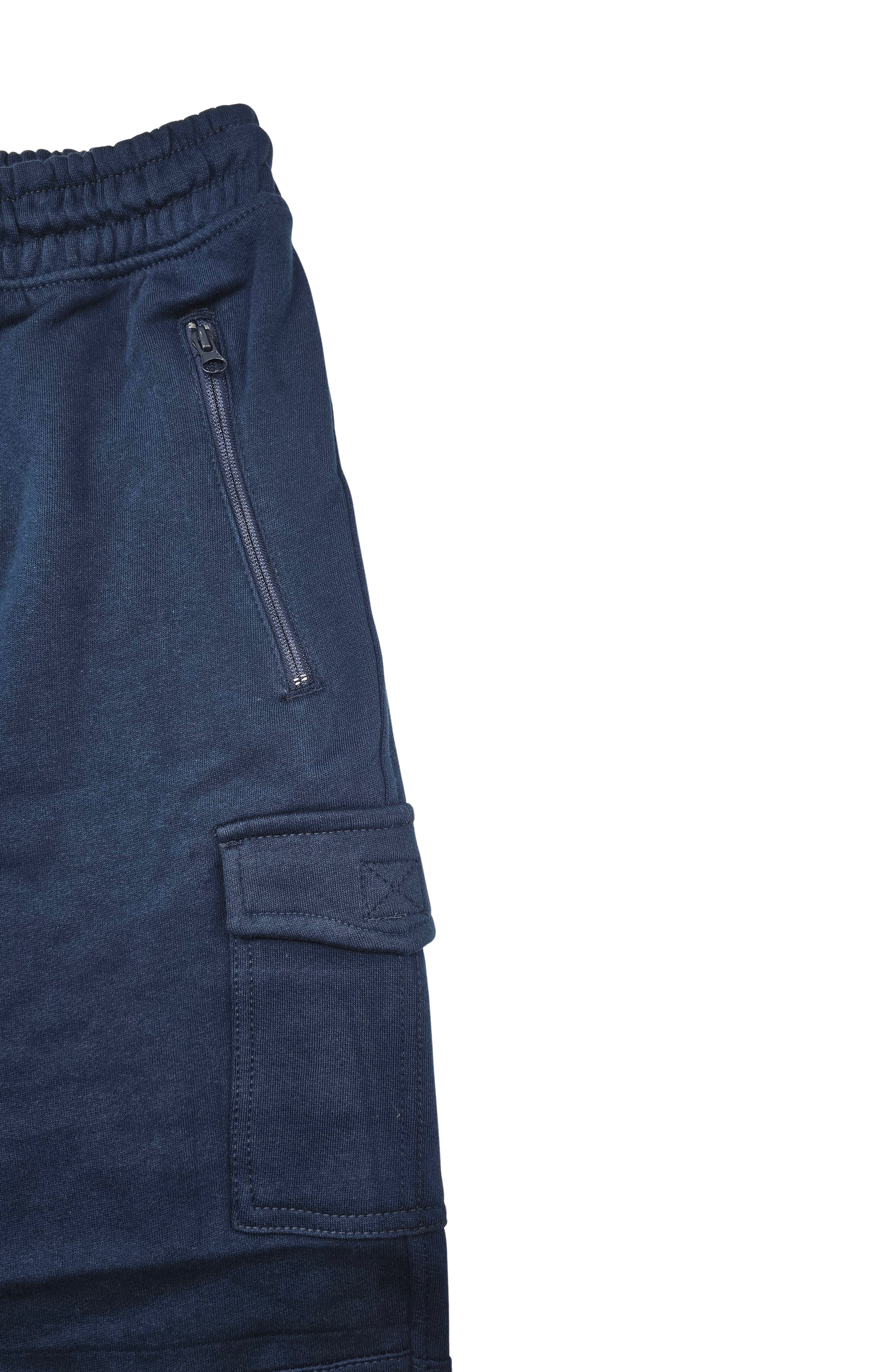 AGILE MEN'S CARGO FLEECE JOGGERS (NAVY BLUE)