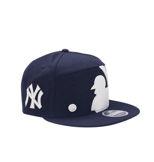NEW ERA 9FIFTY MLB NEW YORK YANKEES BIG MLB LOGO NAVY BLUE SNAPBACK HAT