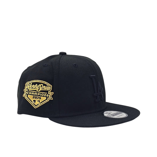 NEW ERA 9FIFTY MLB LOS ANGELES DODGERS 2025 WORLD SERIES CHAMPIONS BLACK SNAPBACK HAT