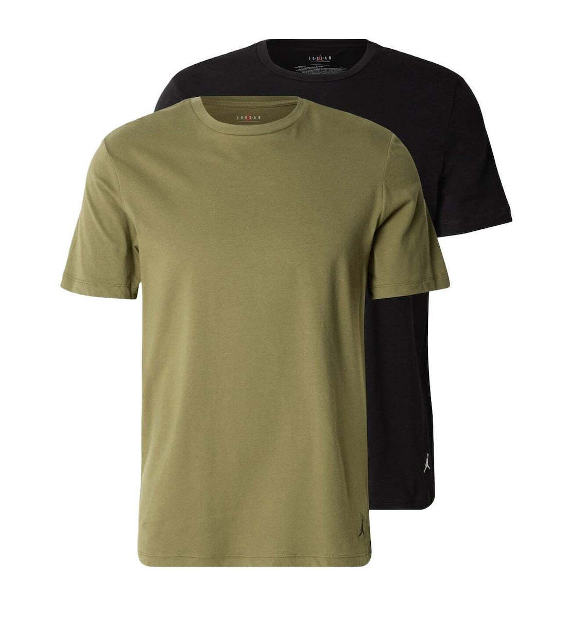 JORDAN MEN'S FLIGHT BASE 2 PACK OLIVE GREEN & BLACK T-SHIRTS