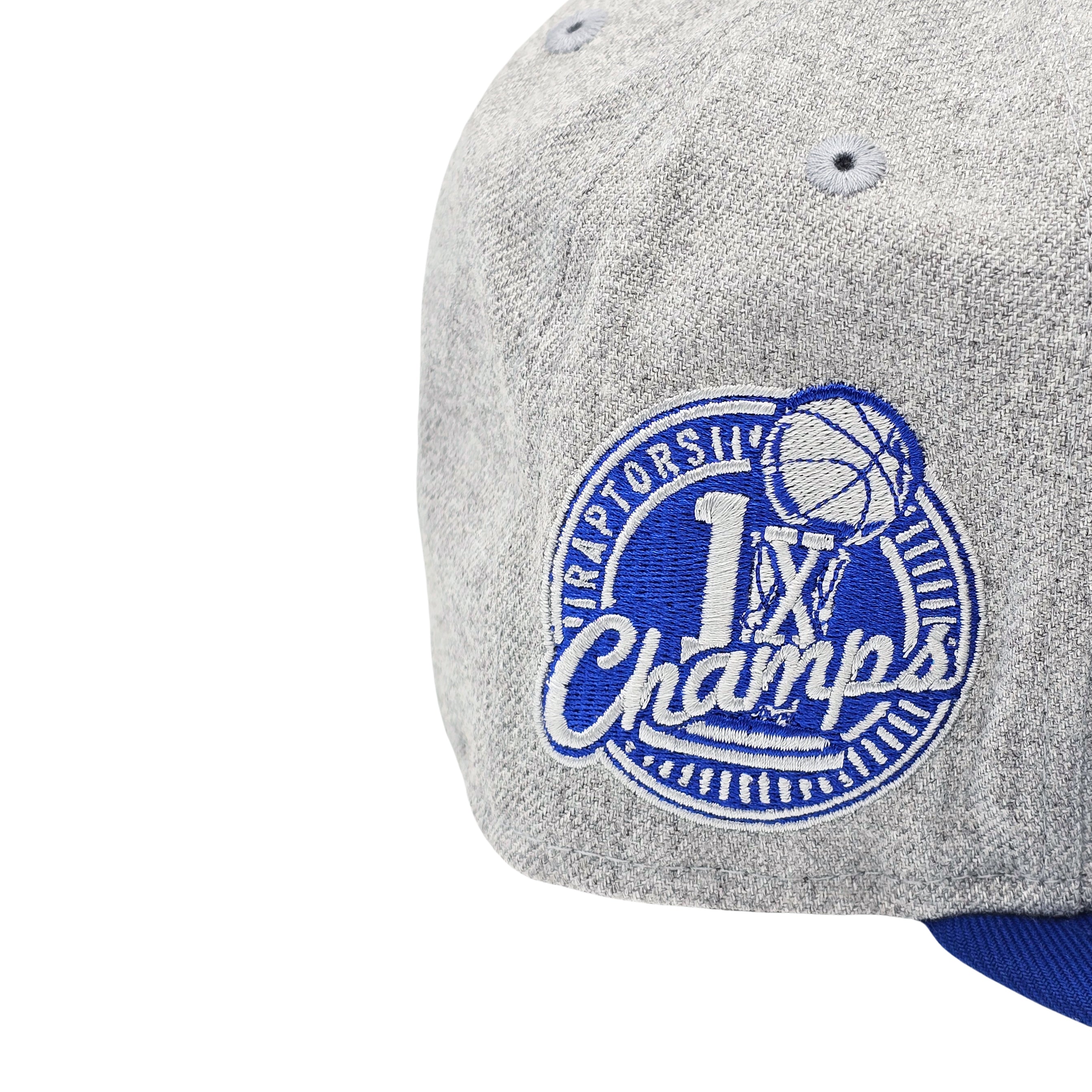 NEW ERA 9FIFTY NBA TORONTO RAPTORS 1X CHAMPS HEATHER GREY ROYAL SNAPBACK HAT