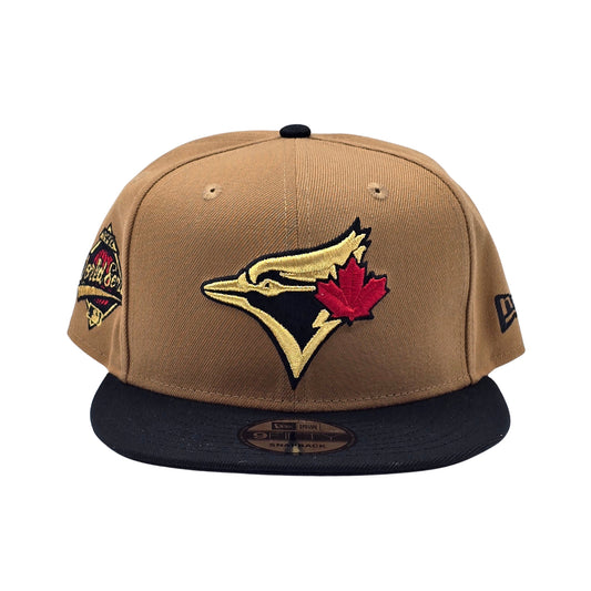 NEW ERA 9FIFTY MLB 1992 WORLD SERIES TORONTO BLUE JAYS LIGHT BRONZE & BLACK SNAPBACK HAT