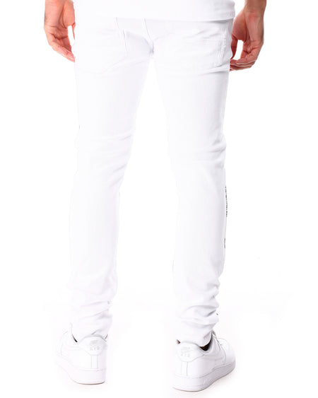 BANDANA PRINT TWILL JEANS (WHITE)