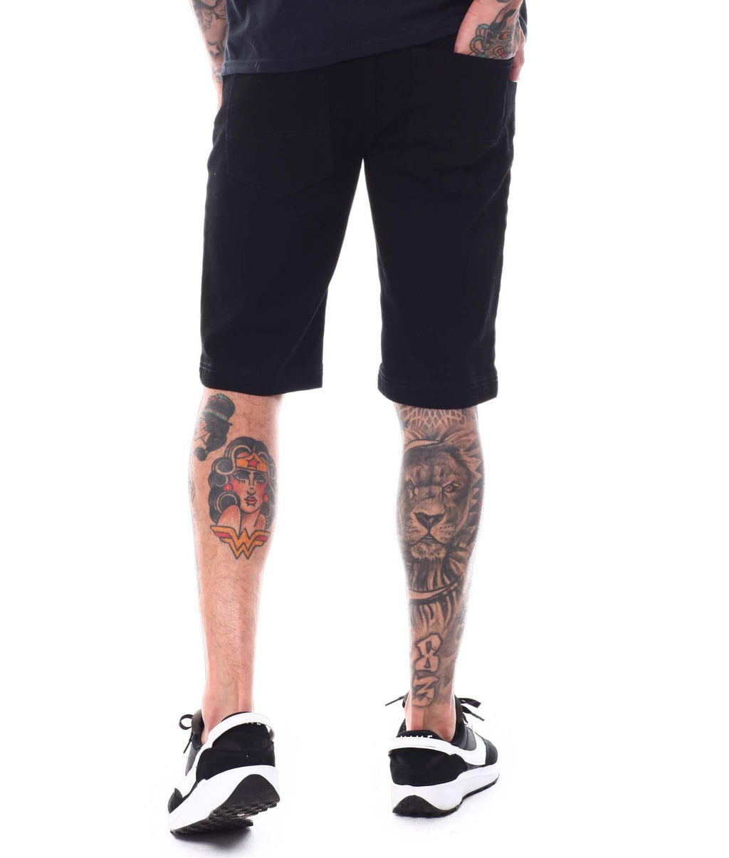 SWITCH MEN'S WASHED SPAN DENIM SHORTS (JET BLACK)