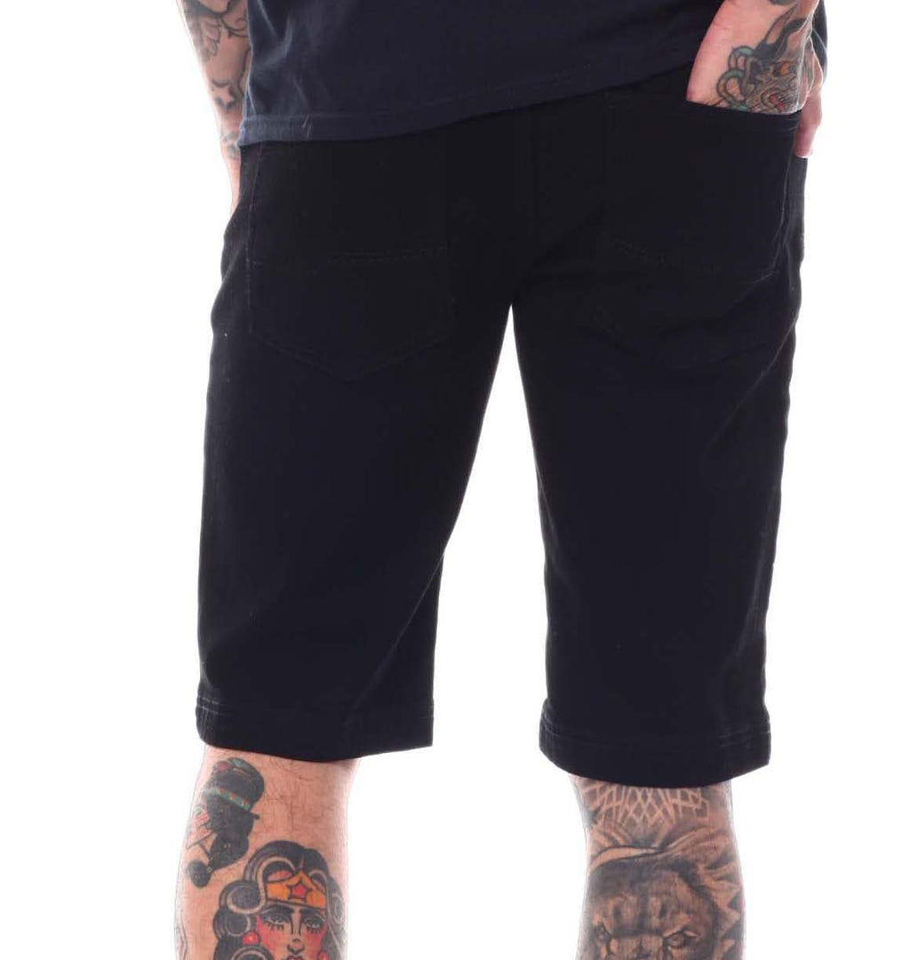 SWITCH MEN'S WASHED SPAN DENIM SHORTS (JET BLACK)