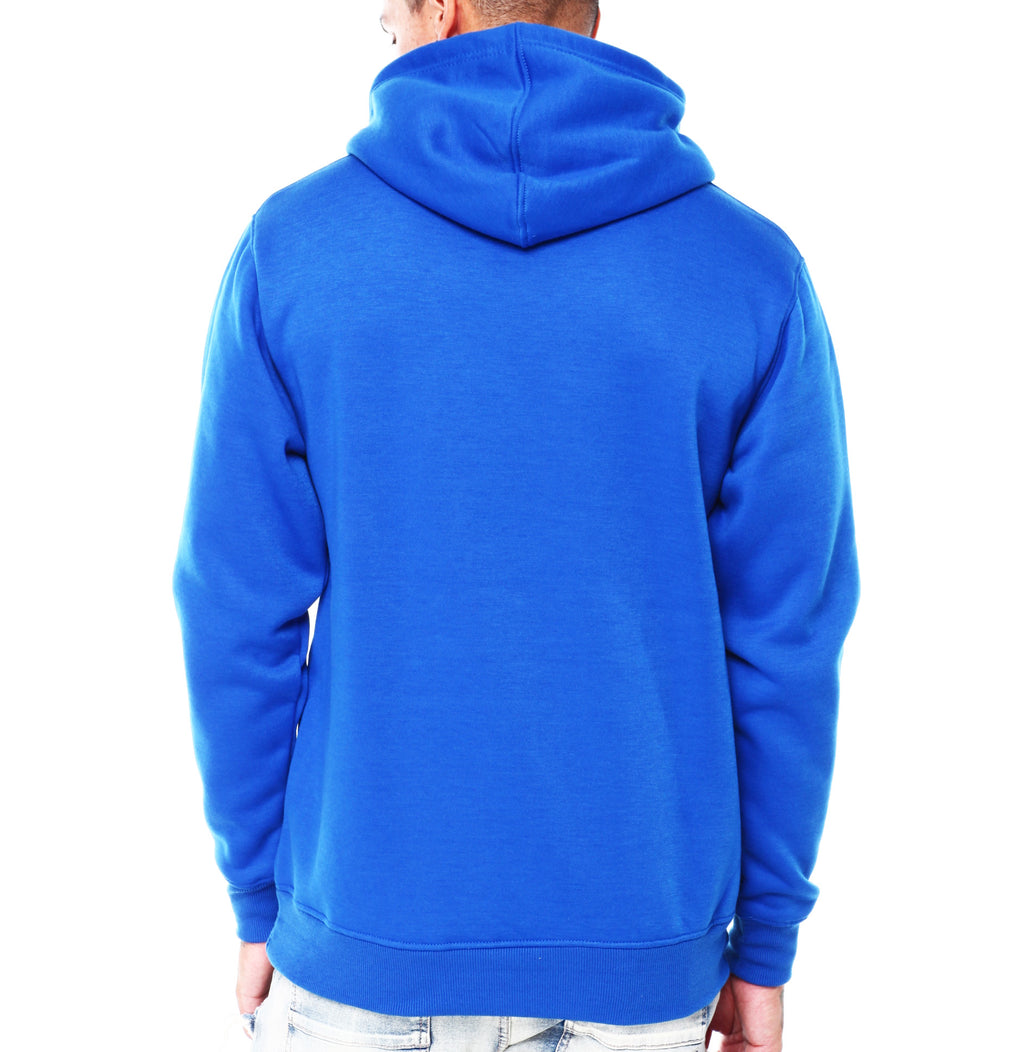 BLEECKER & MERCER MEN'S BOSS PRINT GRAPHIC FLEECE HOODIE (ROYAL BLUE)