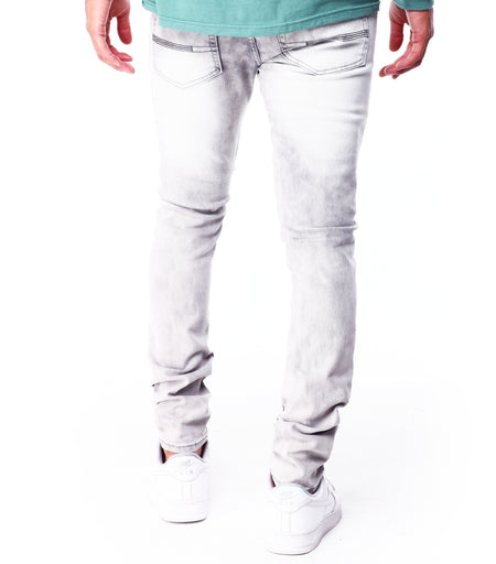 SWITCH REMARKABLE MEN'S RIP & REPAIR TAPERED JEANS (ICE GREY)