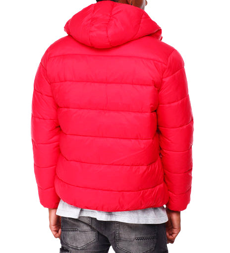 SWITCH REMARKABLE MEN'S PADDED BOMBER HOODIE JACKET (RED)