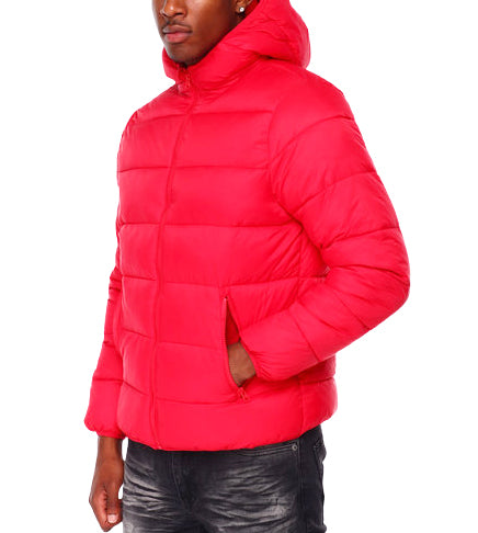 SWITCH REMARKABLE MEN'S PADDED BOMBER HOODIE JACKET (RED)