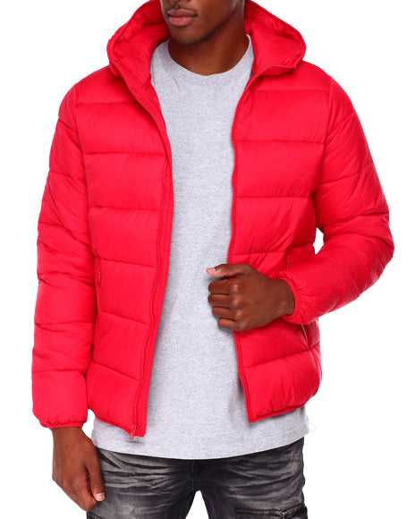 SWITCH REMARKABLE MEN'S PADDED BOMBER HOODIE JACKET (RED)