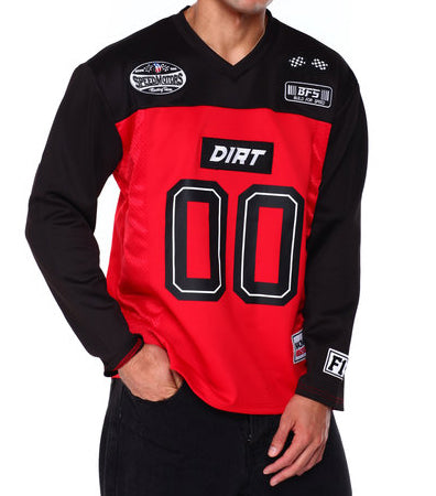 SWITCH MEN'S RACING MOTTO LONG SLEEVE JERSEY (RED/BLACK)