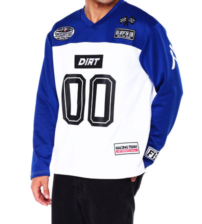 SWITCH MEN'S RACING MOTTO LONG SLEEVE JERSEY (ROYAL BLUE/WHITE)