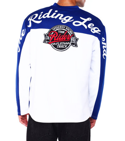 SWITCH MEN'S RACING MOTTO LONG SLEEVE JERSEY (ROYAL BLUE/WHITE)