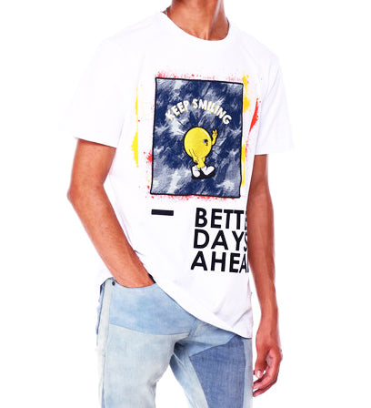 SWITCH MEN'S BETTER DAYS AHEAD GRAPHIC T-SHIRT (WHITE)