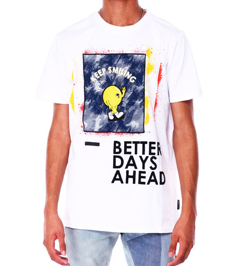 SWITCH MEN'S BETTER DAYS AHEAD GRAPHIC T-SHIRT (WHITE)