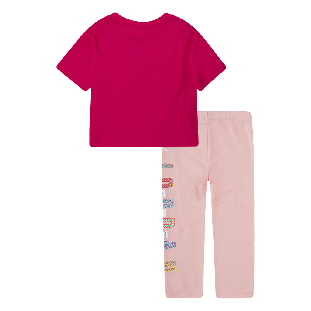 JORDAN TODDLER GIRLS T-SHIRT & LEGGING SET (PINK SIZE 2T-4T)