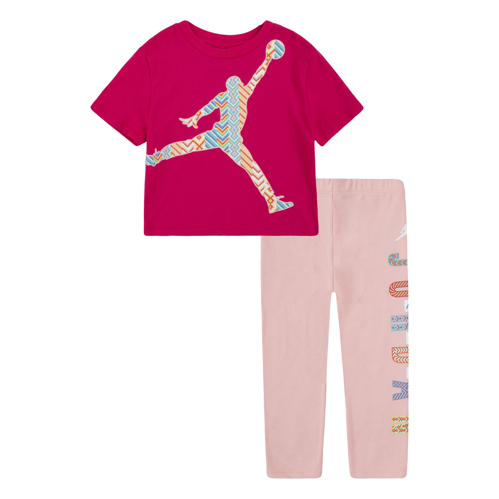 JORDAN TODDLER GIRLS T-SHIRT & LEGGING SET (PINK SIZE 2T-4T)