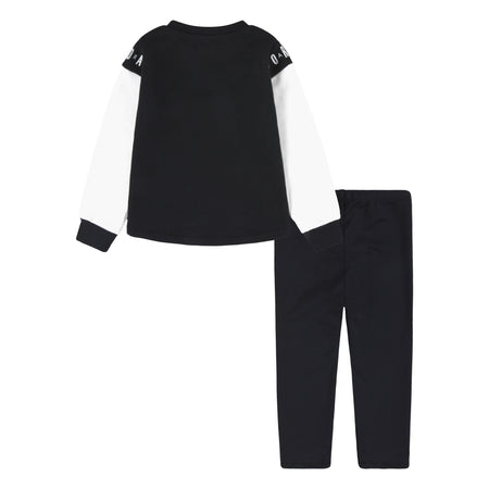 JORDAN TODDLER GIRLS HOLIDAY SHINE CREWNECK & LEGGING SET (BLACK/PINK SIZE 2T-4T)