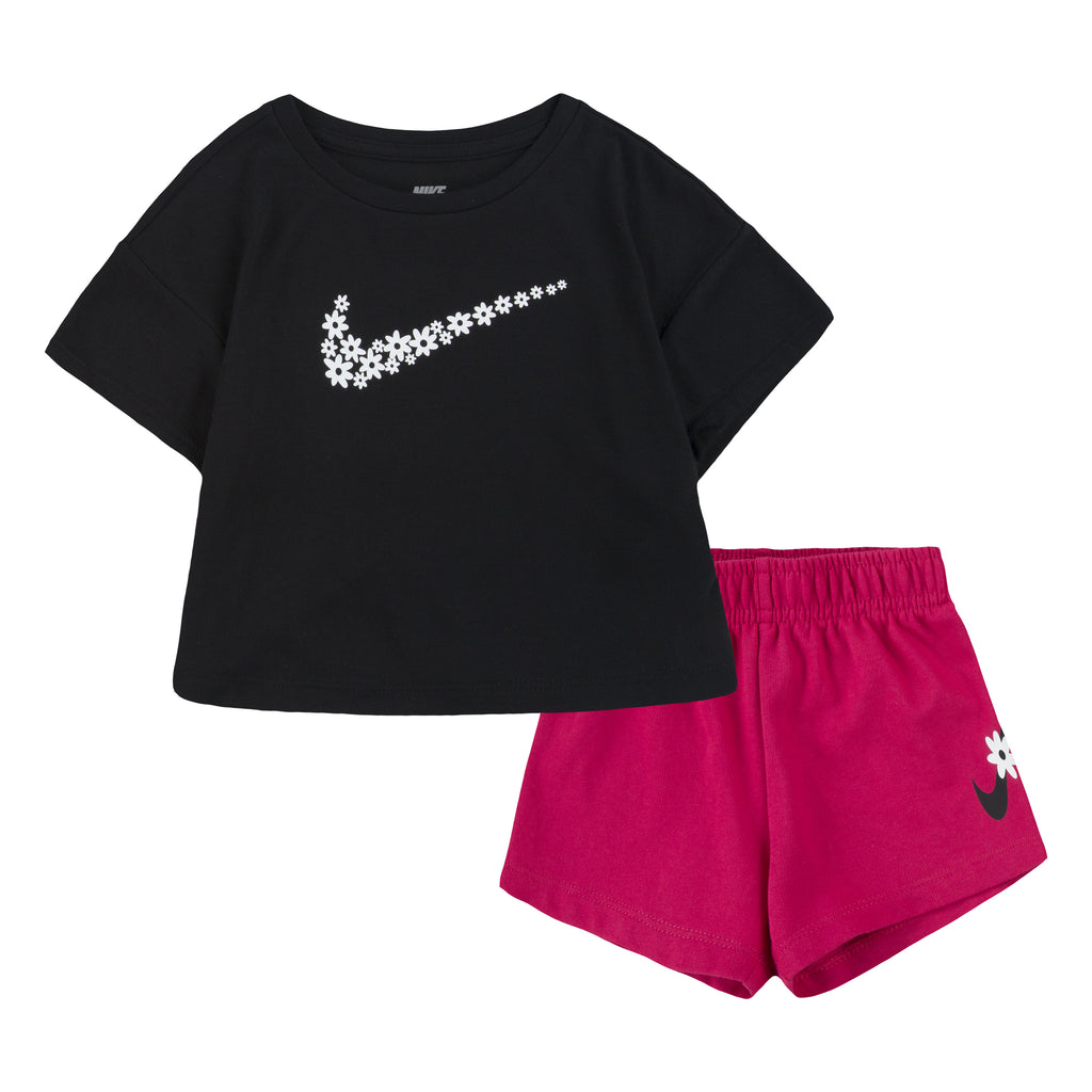 NIKE TODDLER GIRLS DAISY MESH SET (BLACK/PINK)