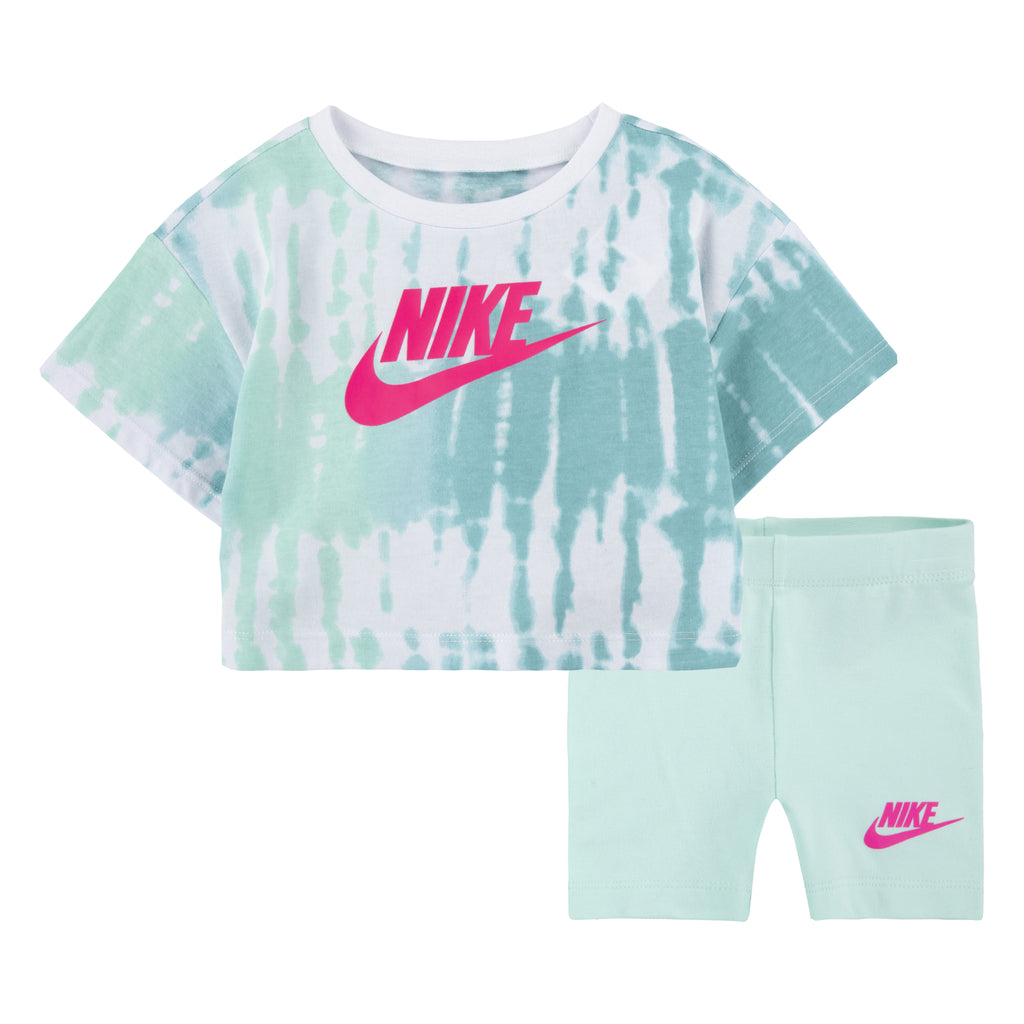 NIKE TODDLER GIRLS DYE T-SHIRT & SHORT SET (MINT)