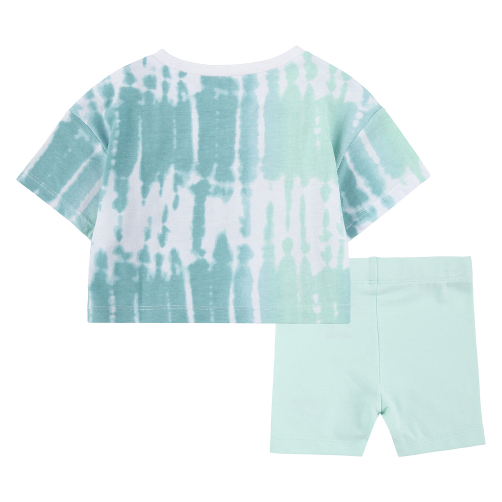 NIKE TODDLER GIRLS DYE T-SHIRT & SHORT SET (MINT)