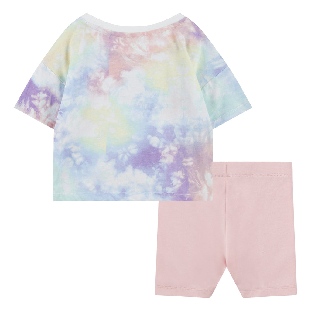 NIKE TODDLER GIRLS DYE T-SHIRT & SHORT SET (ROSE)