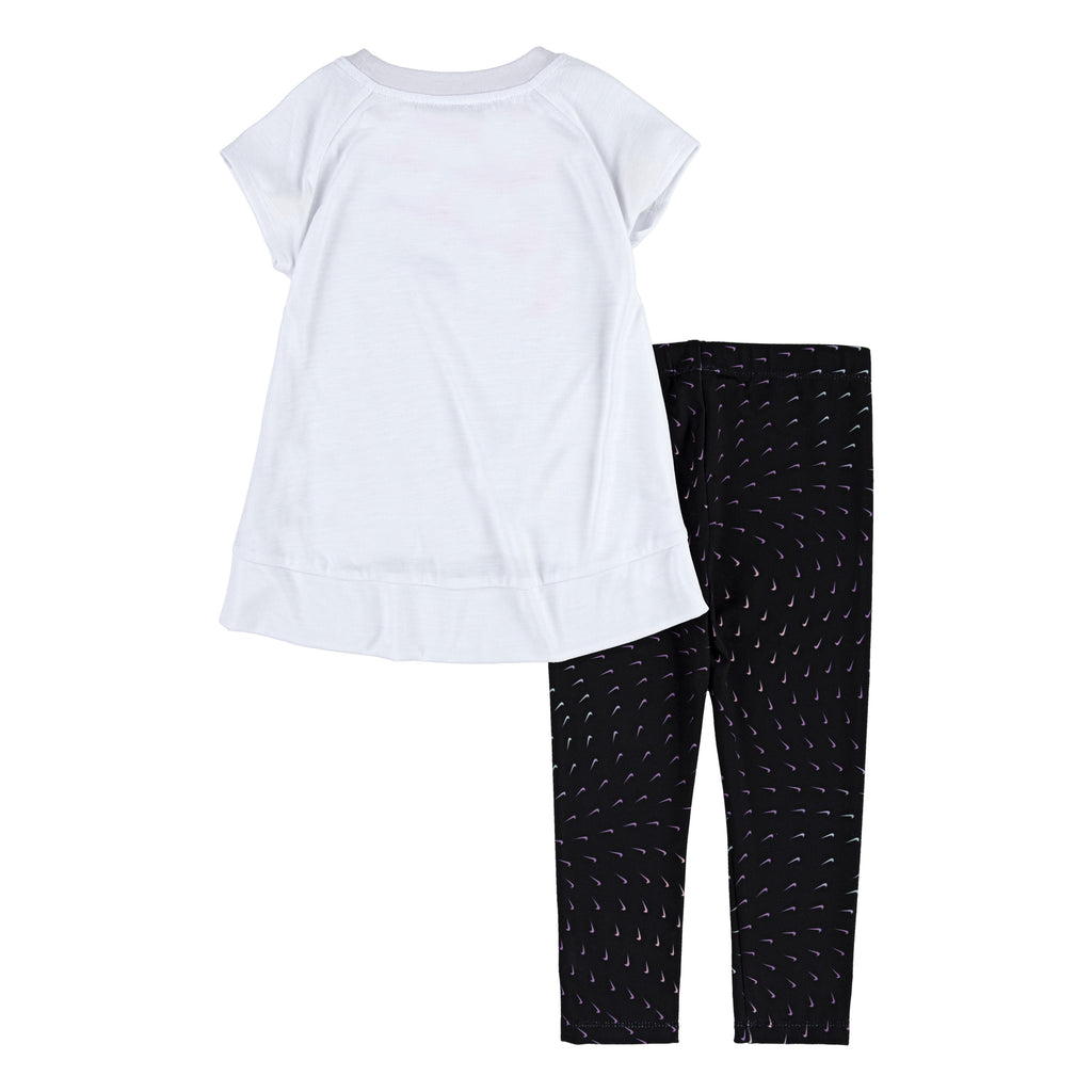 NIKE TODDLER GIRLS T-SHIRT & LEGGING SET (WHITE/BLACK)